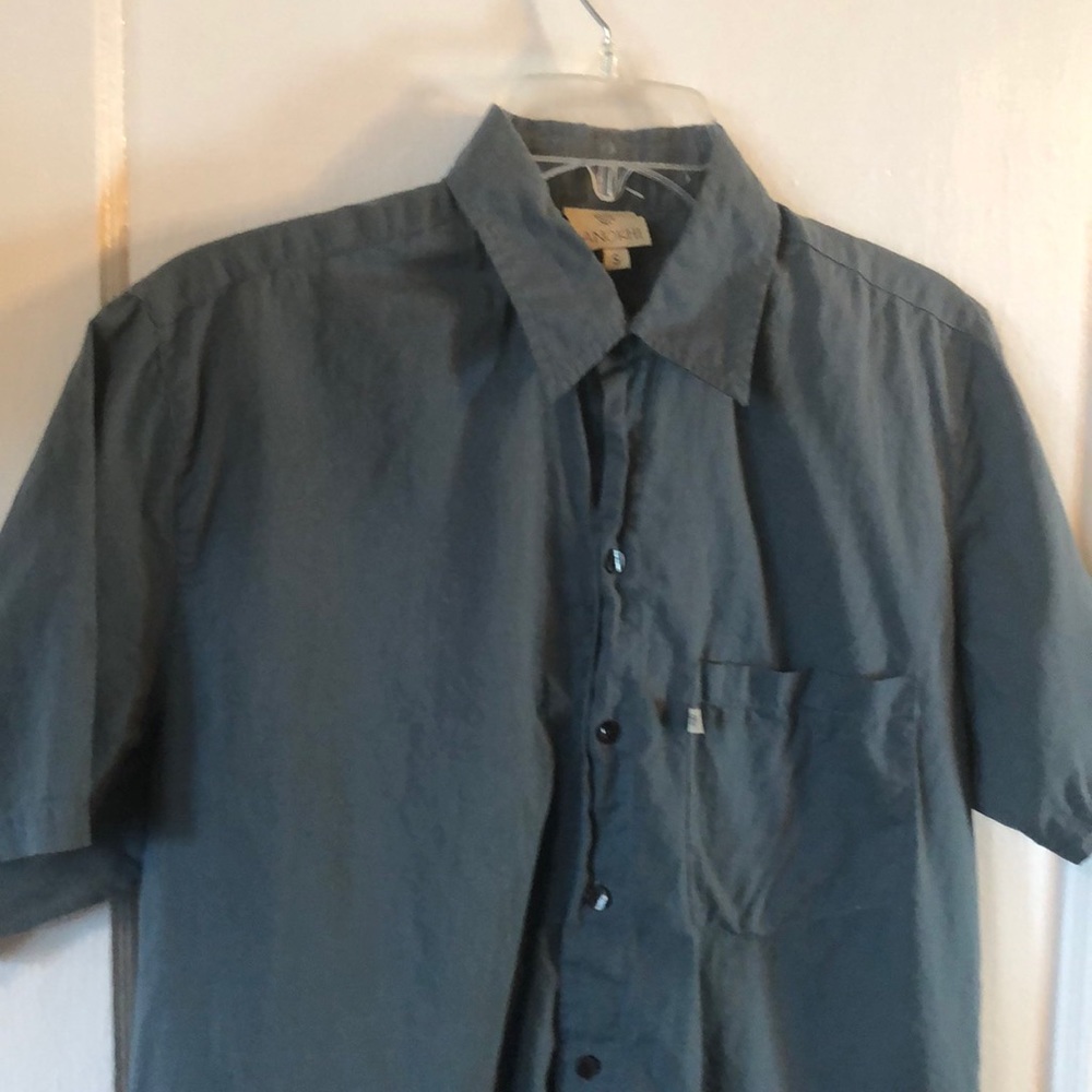 ANOKHI Men’s Button Front Shirt Small Gray